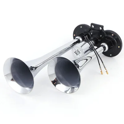 Universal Hot Sale Metal 2 Tones 12v 24v 125dB 2 Pipes Trumpet Air Horn for Truck Car Train Ship