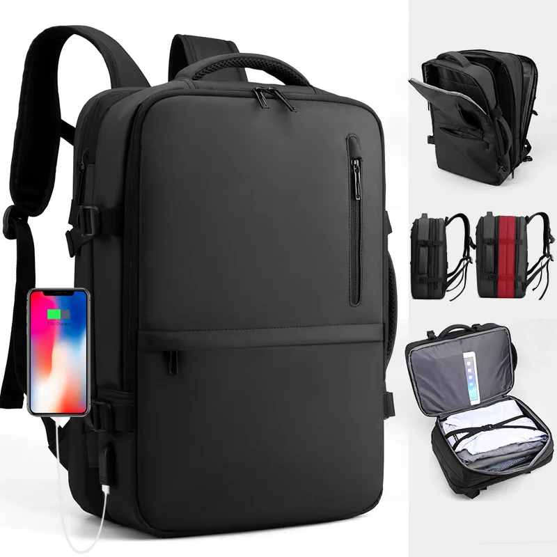 luxury laptop bag extra large 17 inch business travel expandable backpack laptop backpack with trolley strap usb port