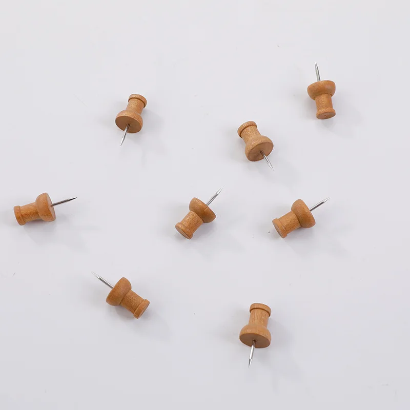 Wood Thumb Tacks - Standard Push Pins Wooden Push Pins  for Wall Hanging Bulletin Boards, Cork Boards, Foam Boards,