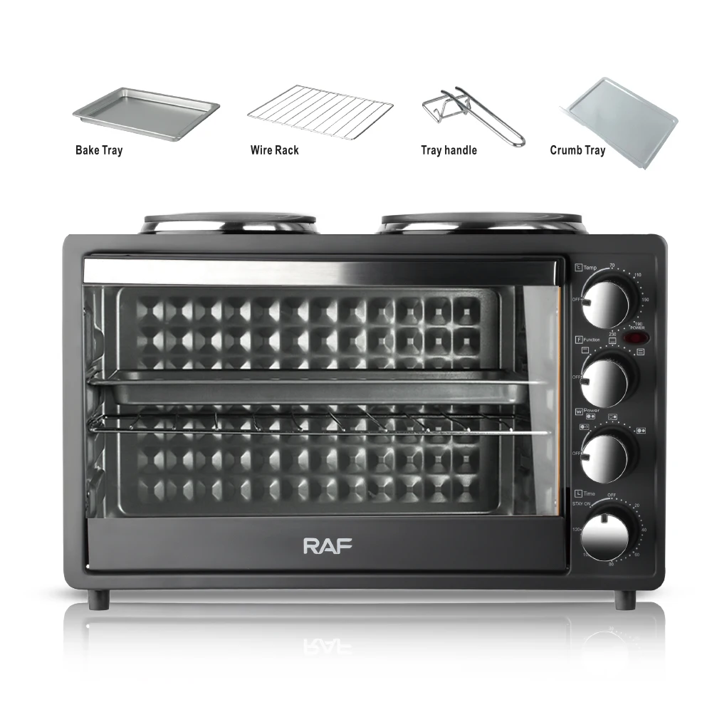 Multifunction Electric 2 in 1 30L Large Toaster Oven Bakery Countertop Ovens With Hot Plate