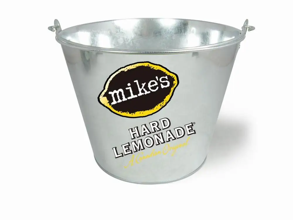 Factory 5L customized design Galvanized Metal Champagne Wine Beer Ice Bucket for outdoor