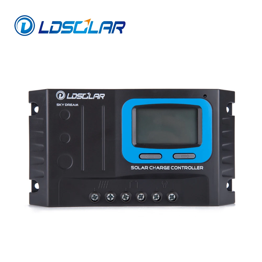 manufacturer direct LDSOLAR solar charger controller 12v 24v lithium with due USB ports