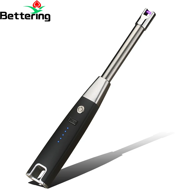 custom long gas oven kitchen candle electric torch single arc rotation encendedor electrico usb feuerzeug charging bbq lighter
