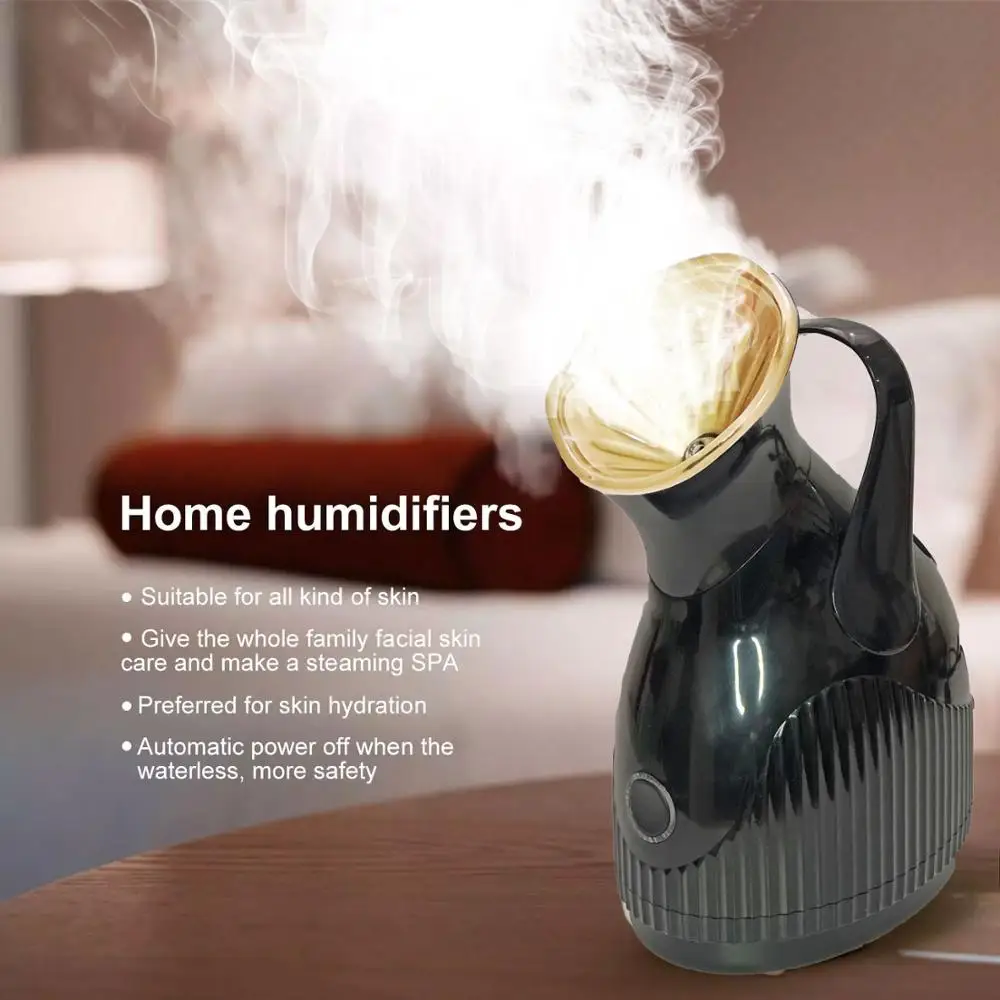 Nano Ionic Facial Steamer Warm Mist Humidifier Black and glod