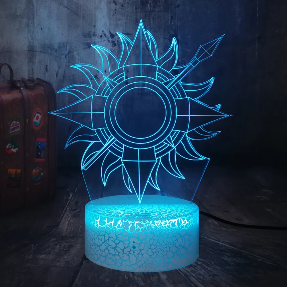 Movie Lovers Gift Illusion Lamp Game of Thrones House Martell A Song of Ice and Fire USB Touch Crack Base 3D LED Night Light