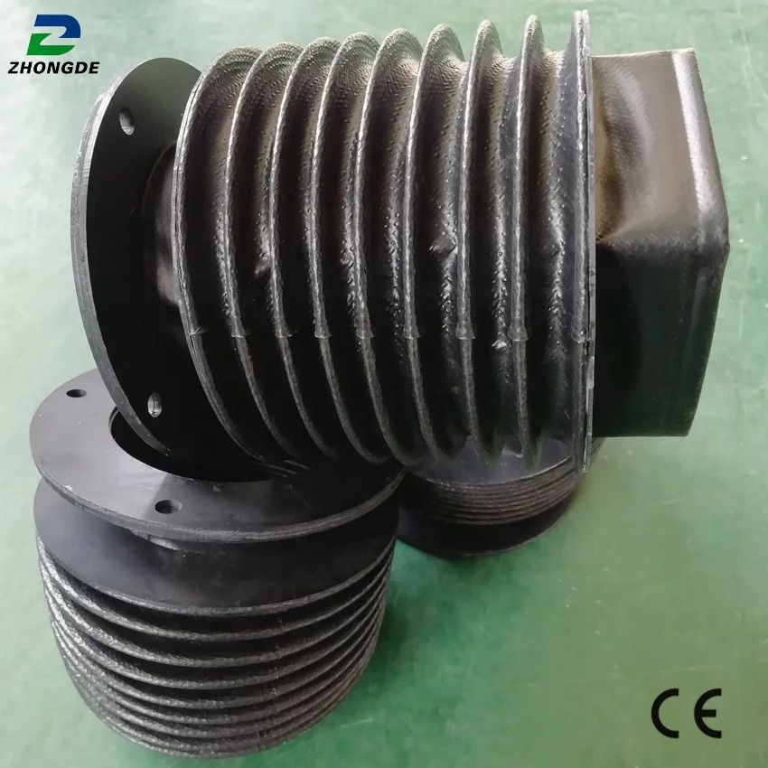 Round bellows cover for protective hydraulic cylinder
