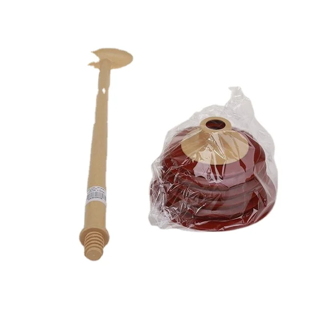 Bathroom toilet spring type long handle plastic toilet pump plunger