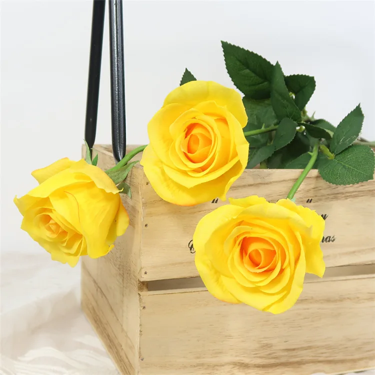 Lifelike high simulation artificial real touch latex rose flowers for indoor flower arrangement