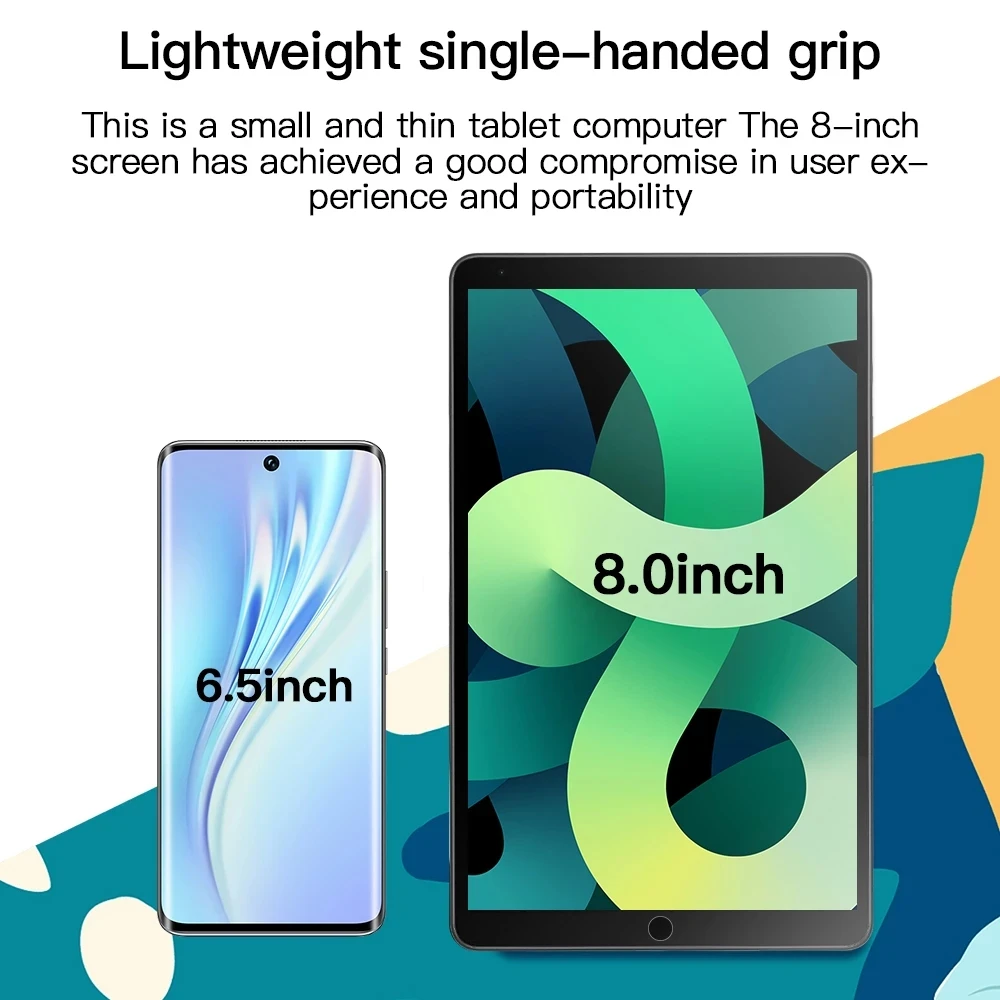 P80 Pad Pro Tablet 8 Inch 6GB RAM 128GB ROM Tablette MTK 6797 10 Core 5300mAh Android 10 Tablets Dual 5G WIFI GPS Tablet PC
