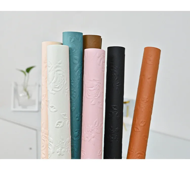 LONGSUN Floral gifts flowers bouquet wrapping paper three-dimensional art embossing paper, rose embossing paper