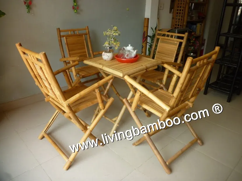 BIG DINING SET - BAMBOO DINING TABLE