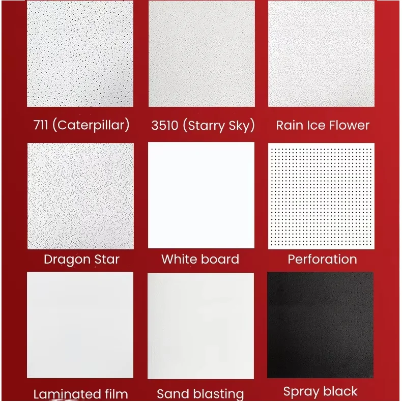 Widely Used 15mm Thick Acoustic Ceiling Tile Soundproof Mineral Fiber Suspension for School