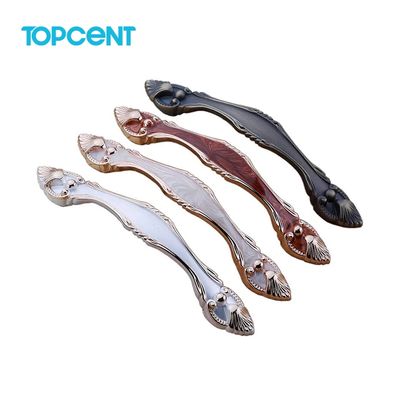 TOPCENT Zinc Alloy Custom Kitchen Cabinet Hardware Aluminum Bedroom Furniture Pulls Handle Light Electroplating Anti Layer Knob