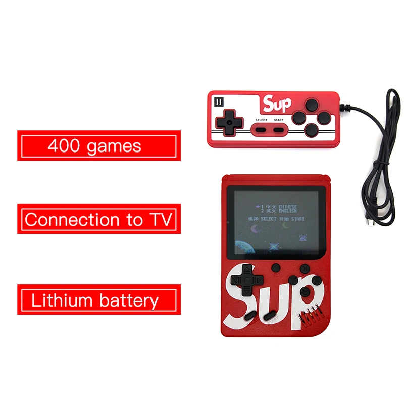 
Handheld Mini SUP Video Game Consoles Box 400 in 1 Games with Double Player 