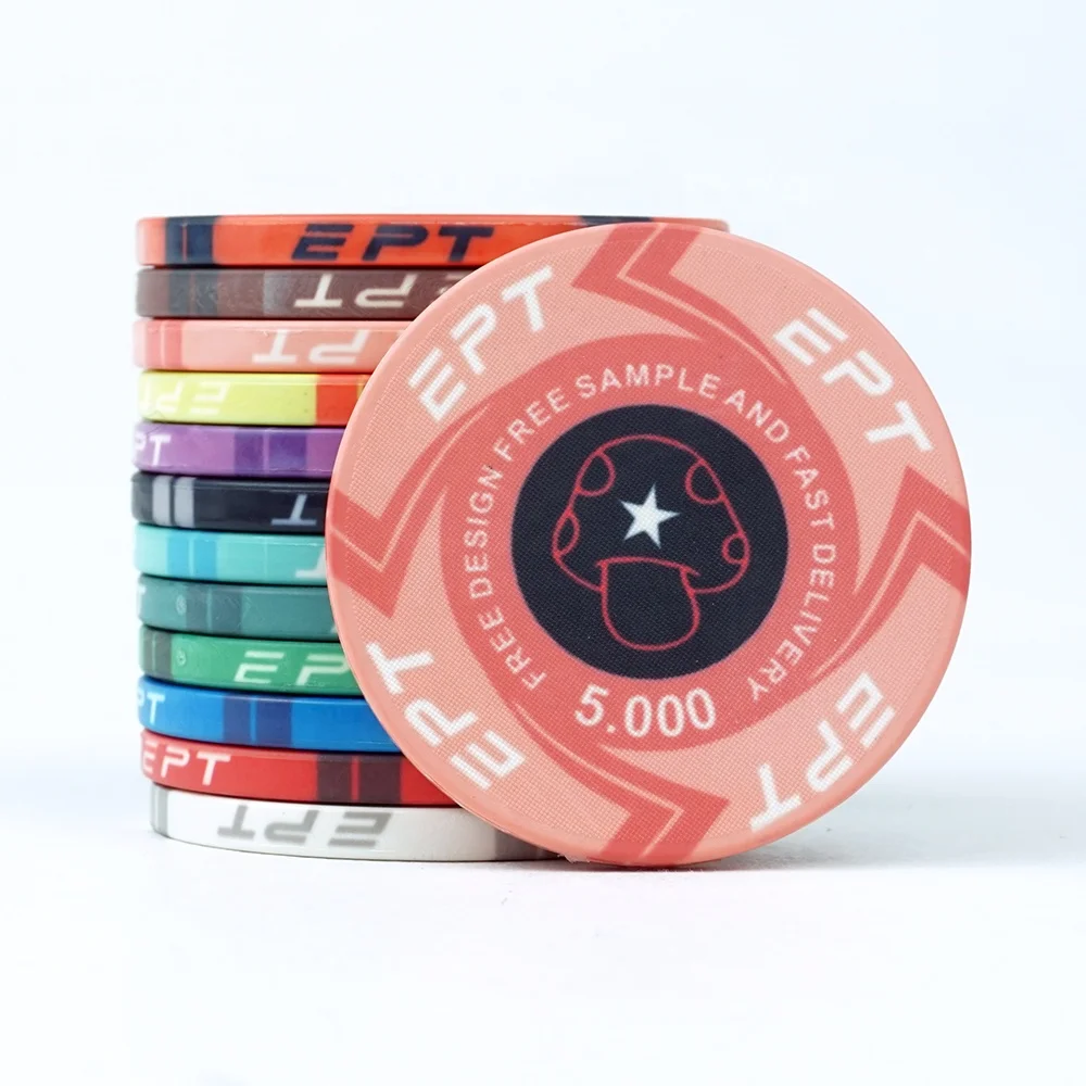 
Factory Price Casino Poker+chips Ceramic Material EPT Chip Poker 39*3.5mm With No Value For Sale 