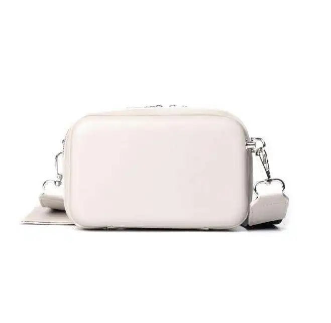 High Quality Pu Leather Crossbody Bag Men Cell Phone Travel Small Square Shoulder Bags Hard Case Wide Strap Messenger Bag