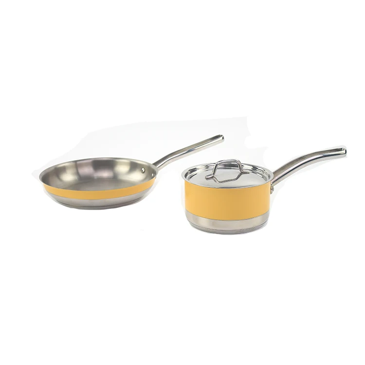 Axa-Kitchen Utensils Cooking Pots Pans Food Dishes Casseroles Frypan Saucepan With Glass Lid Stainless Steel Cookware Set