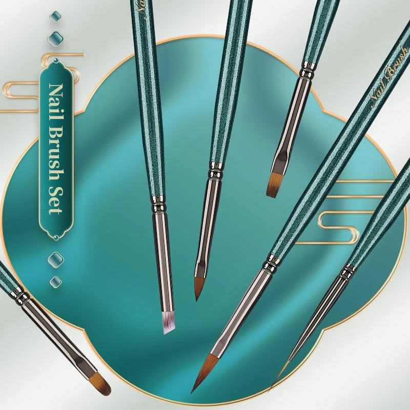 Paul Cezanne Vintage Style Wood Handle Nail Art Detailer Brush Nylon Hair Acrylic Nail Brushes