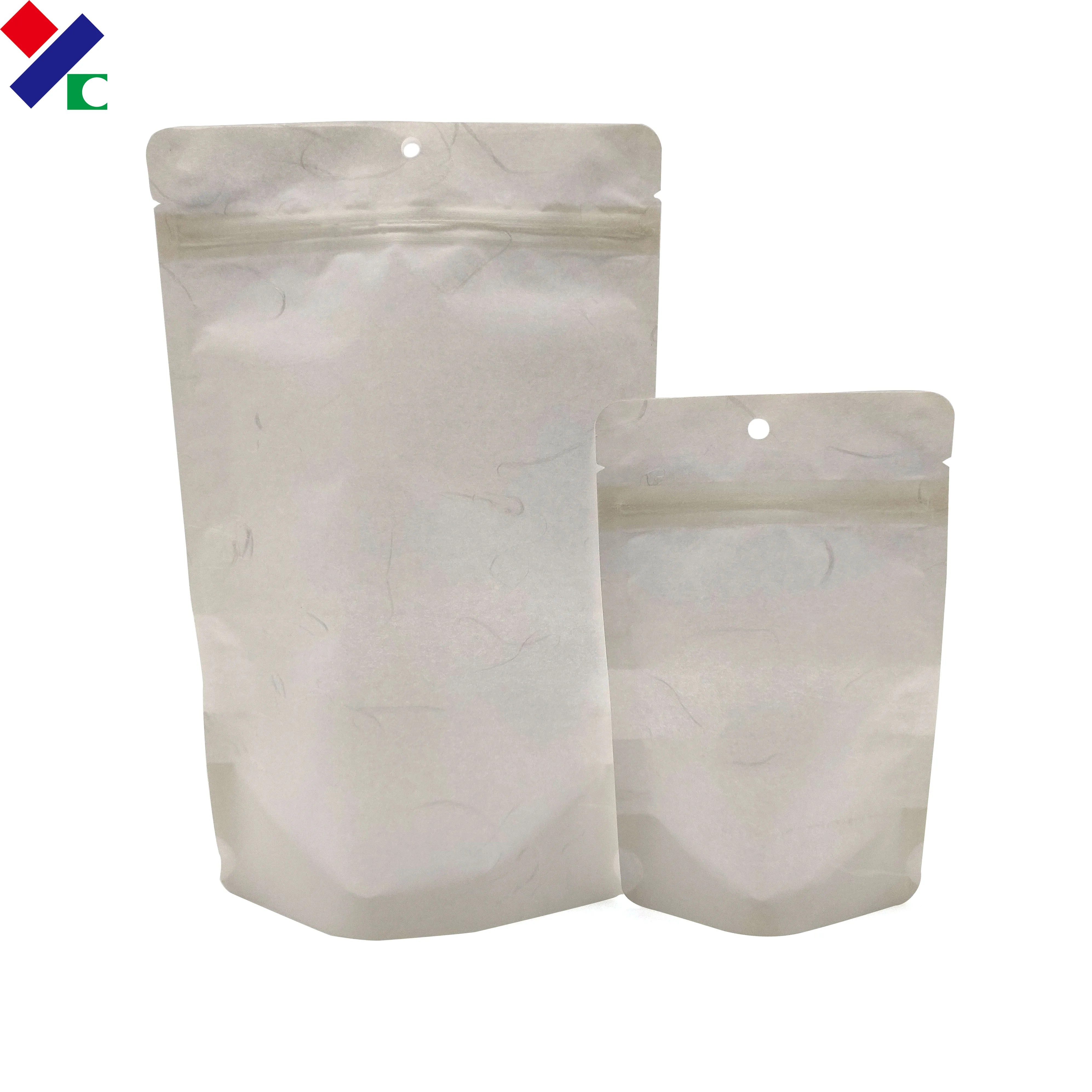 Custom Printed Kraft Compostable Packaging Bags With Zipper Food Stand Up Pouches Tea Bag Packaging