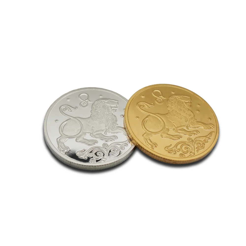 zodiac coins Leo the Lion brass metal challenge miniature titok coins You can customize your own commemorative coin