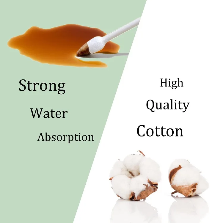 Precision Tips, Double Pointed Cotton Swabs with bamboo wooden Sticks for Makeup & Cleaning