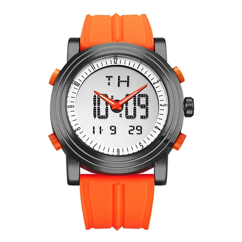Universal watch creative double display glow-in-the-dark cool sports watch silica gel band student electronic watch