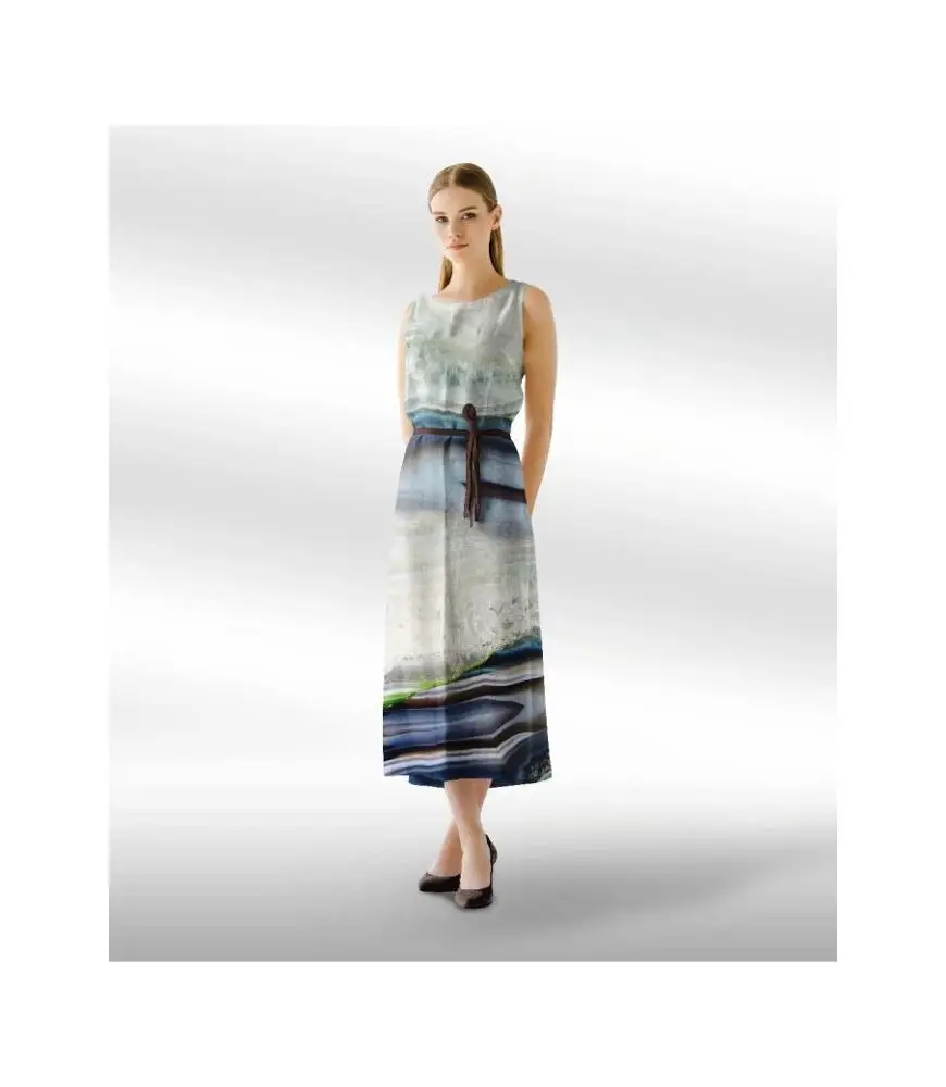 imitated silk elastic polyester printing chiffon fabrics for skirts