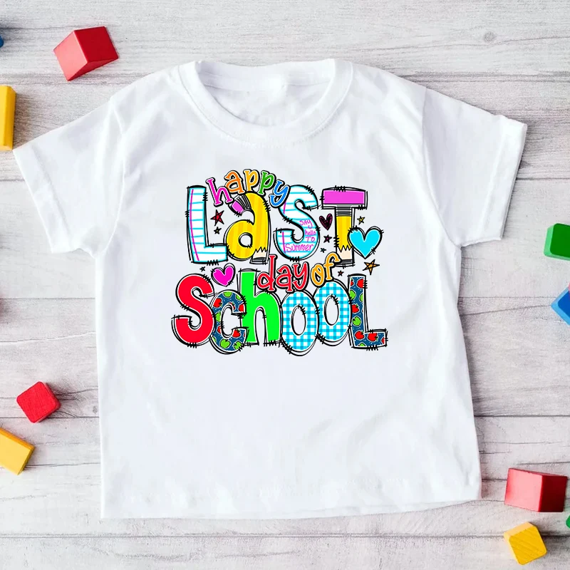 School Kids DTF Happy Last Day of School Printed Dtf Heat Transfer for t Shirts in StocK