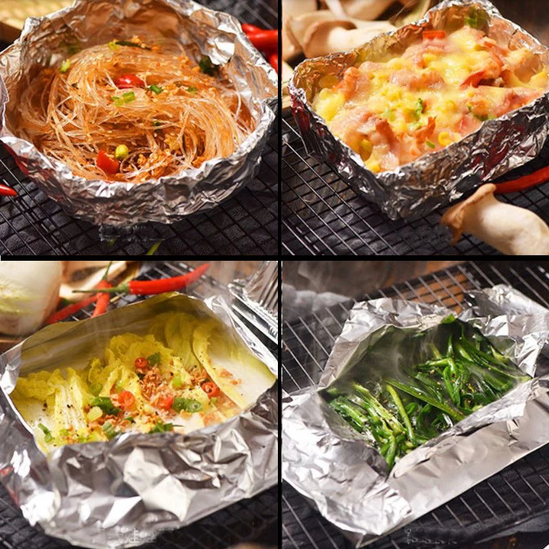 Food Grade Disposable 300m 20 micron Foil Paper Aluminum Tin Wrapper Packaging Food baking  aluminium foil roll for kitchen use