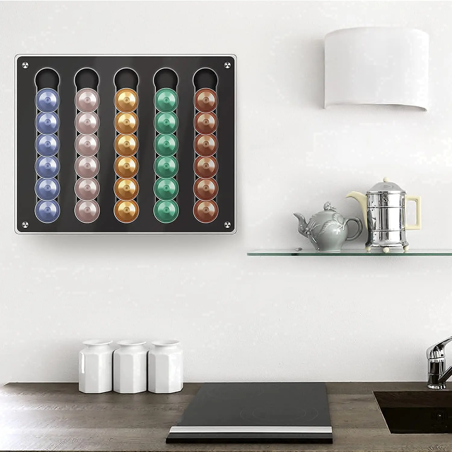 coffee capsule holder Storage Box Wall Mount Refrigerator  Cupboard Storage Rack for Coffee Capsules