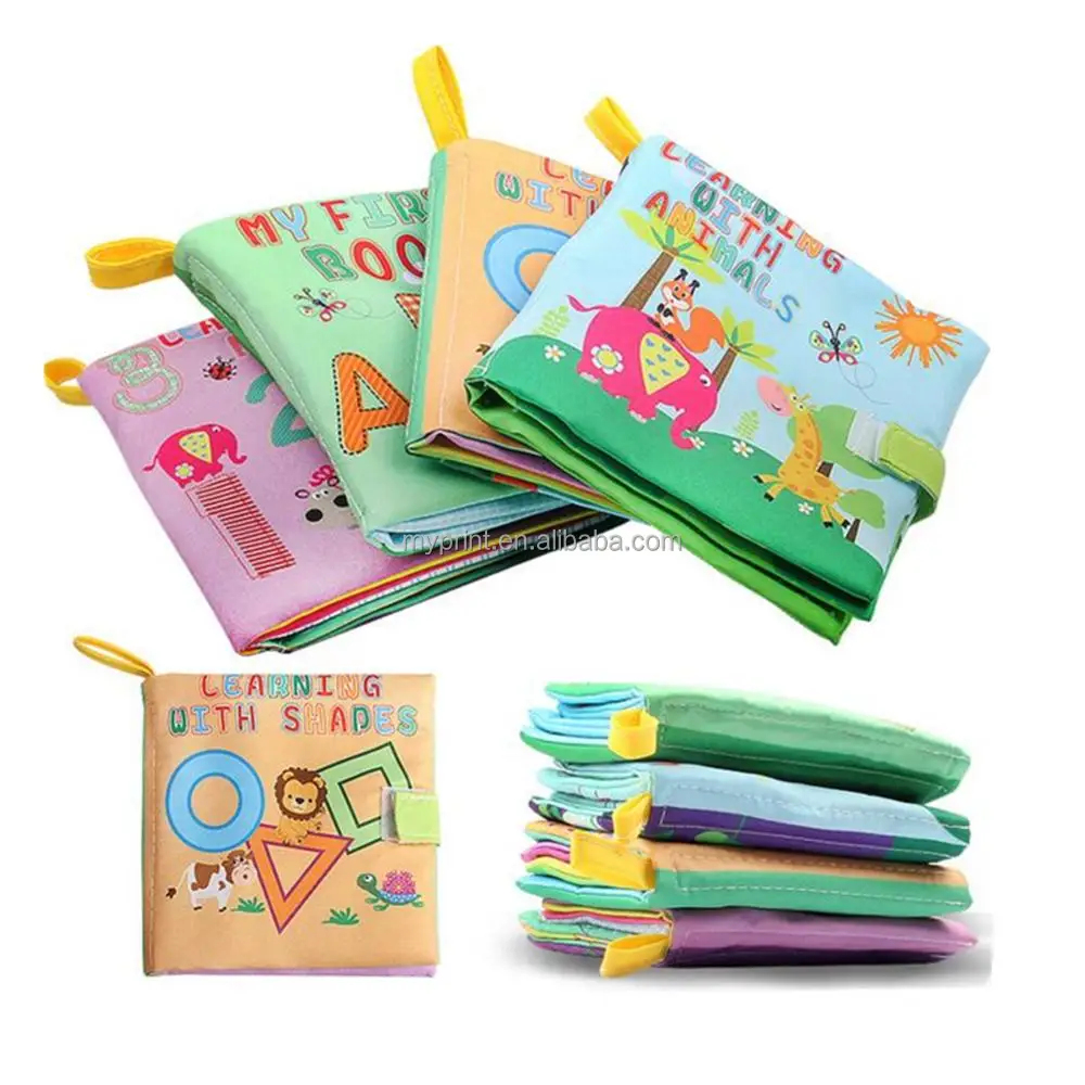 High Quality Customize Handmade Fabric Safty Early Education Bendable Washable Soft Baby Cloth Book