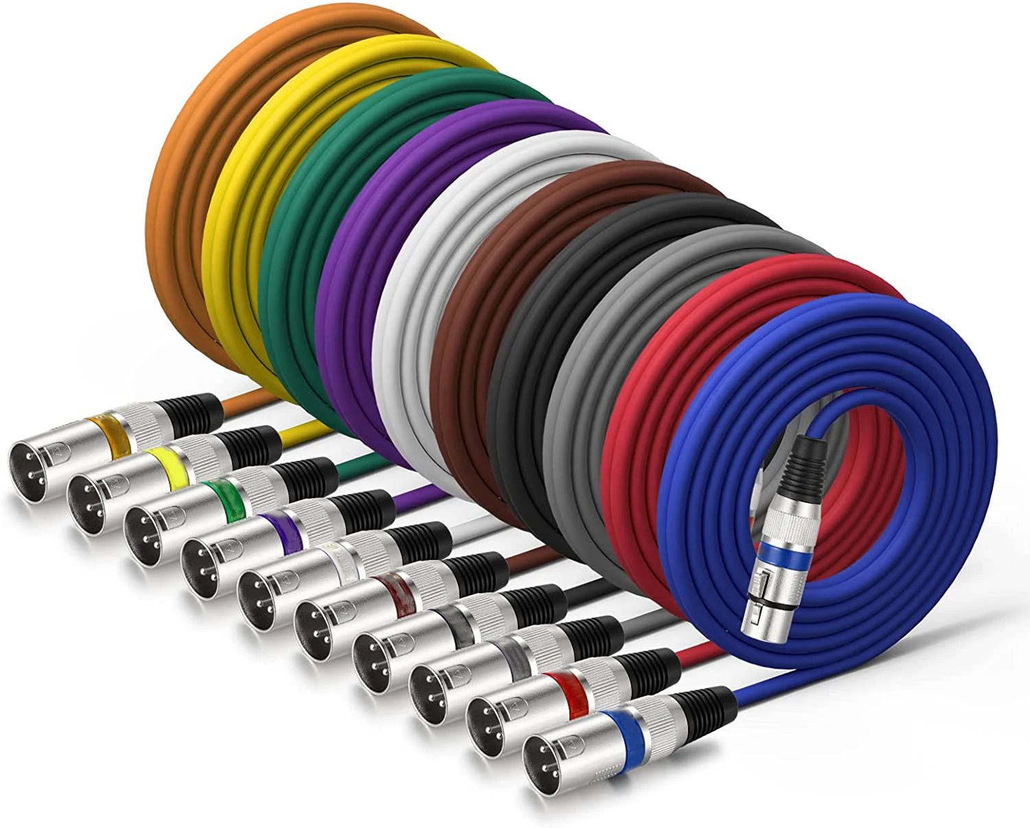 Colors XLR to XLR Microphone Cable XLR Male to Female  Cable 3-Pin Balanced Shielded for Mic Mixer Reco