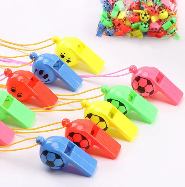 Colorful kids Playing football soccer shape plastic Training whistle