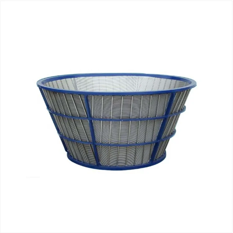 SS 304 316L Stainless Steel Heavy Wedge Wire Conical Basket Screen Centrifuge Machine Wheat Factory Corn Starch Filter Supplies