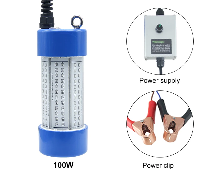 Manufacture Supplier High Output Underwater LED Fishing Light 30W 60W 100W 200W 300W LED Fishing Lamp For Fishery Equipment