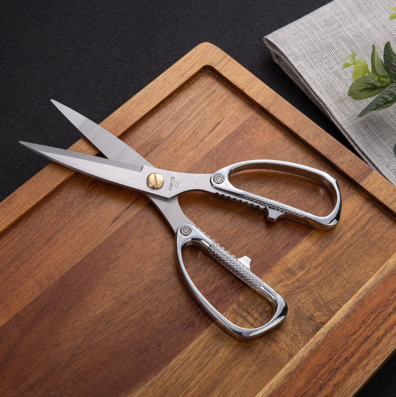 Factory direct selling multifunctional kitchen household scissors stainless steel alloy handle strong scissors