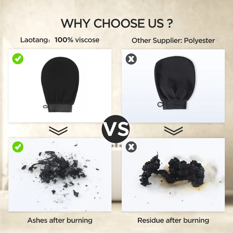 Customize Packaging and Private Logo Viscose Exfoliating Glove Kessa Hammam Mitt