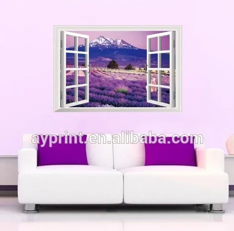 
AY9234B False Window Removable DIY Wall Stickers 3D Flower Window Scenery 