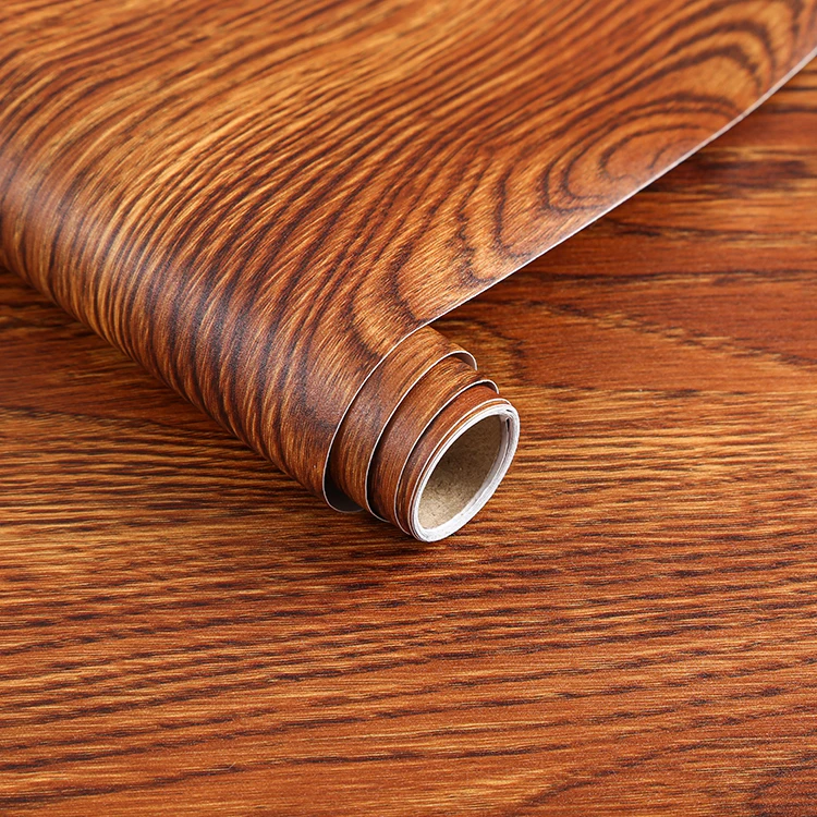 Mobile House Decor Pvc Wood Pattern Self-Adhesive Wallpaper