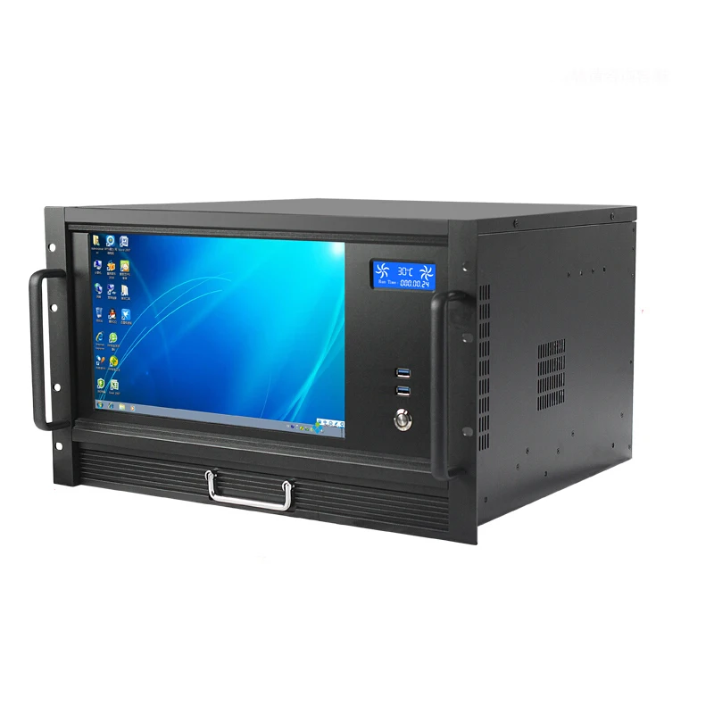 Aluminum GPU 6u server case pc computer industrial rack mount server chassis with LED for monitoring