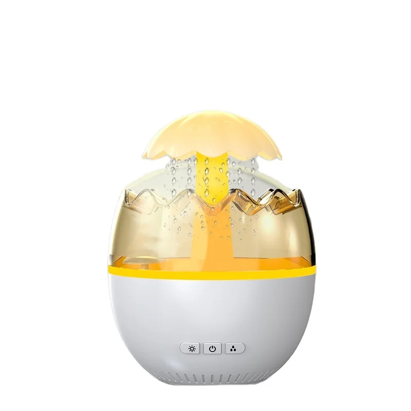 Original Factory Supply 450ml Eggshell Essential Oil Diffuser 7 Color Night Lights with White Noise Rain Cloud Humidifier