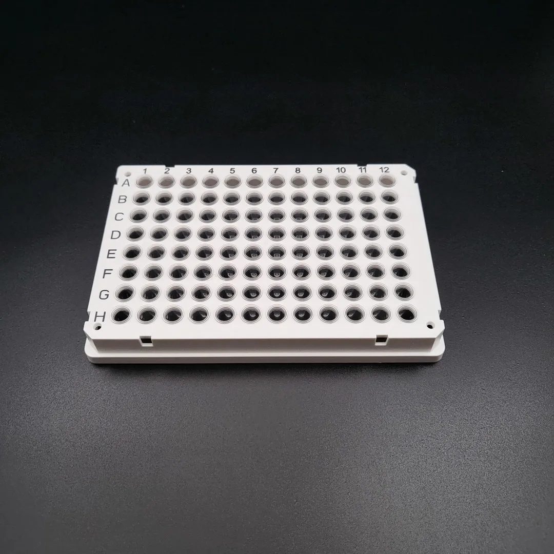White Pcr Plate 0.2ml Pcr Full Skirted  96 Well Plate Round Bottom Shaped Bottom
