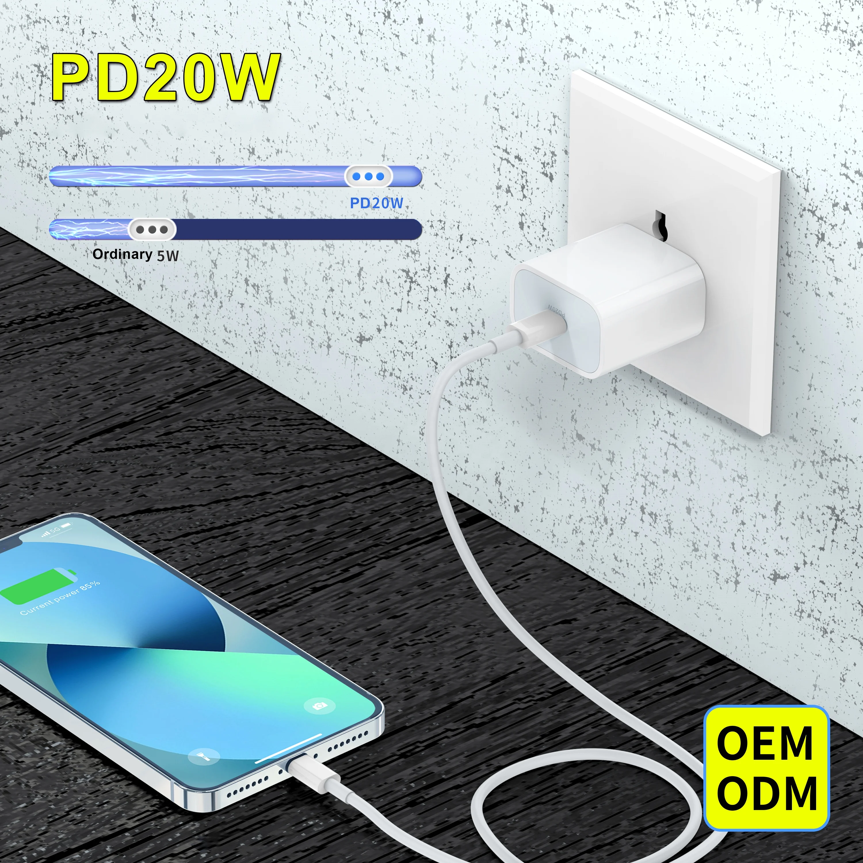 Современный стиль Viaking Тип C используется Usd Pd 20W Оригинальное быстрое Сетевое зарядное устройство США