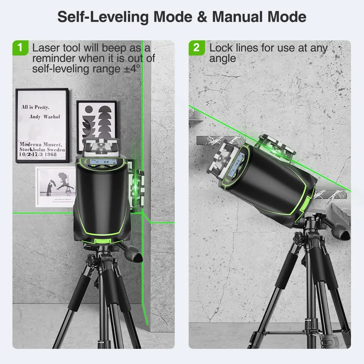 Huepar S03CG Laser Level Lazer Cross 12 Lines 360 With Rotary Remote Control Machine Suitable Floor Tiling