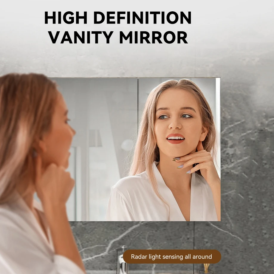 Custom home or hotel bathroom furniture solid wood wall mounted mirror cabinet bathroom vanities cabinets