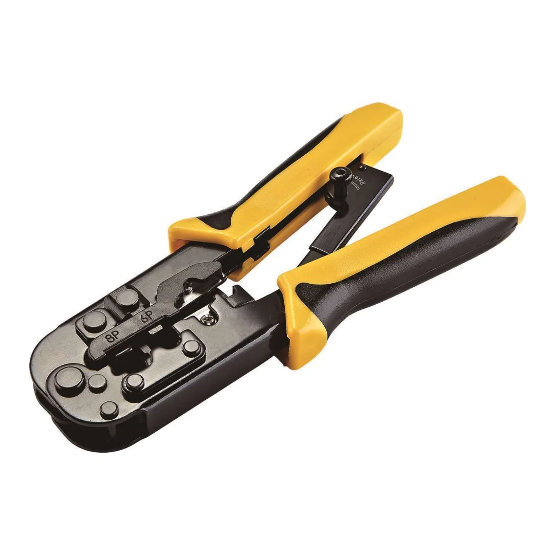 Dual-Modular Crimping Tool for Cuts,Strips,and Crimps 2 Type of Plugs in 1 Crimping Pliers Wire Strippers Hardware Tools