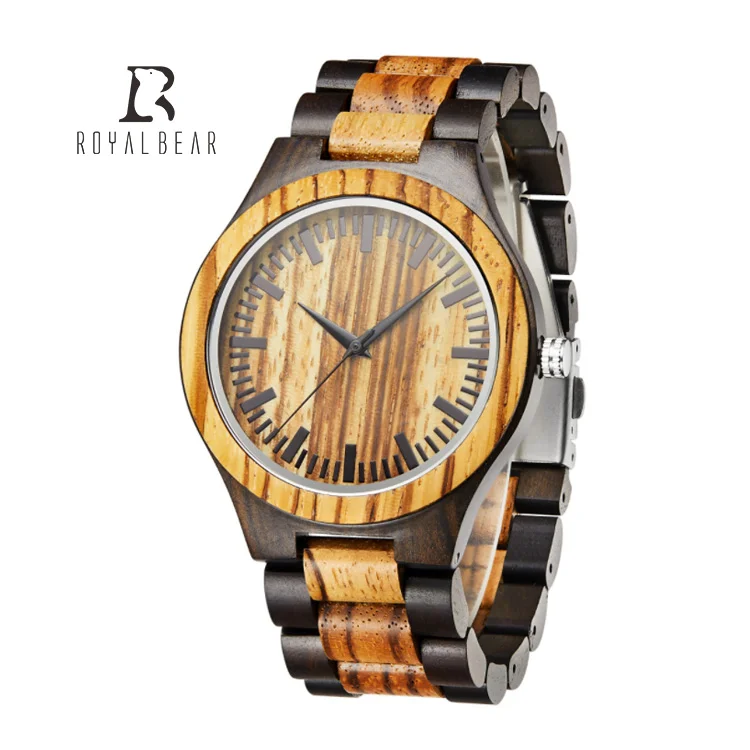 W0395 Top Sale Competitive Price Fast Shipping New Design wood gold watch Wholesale from China