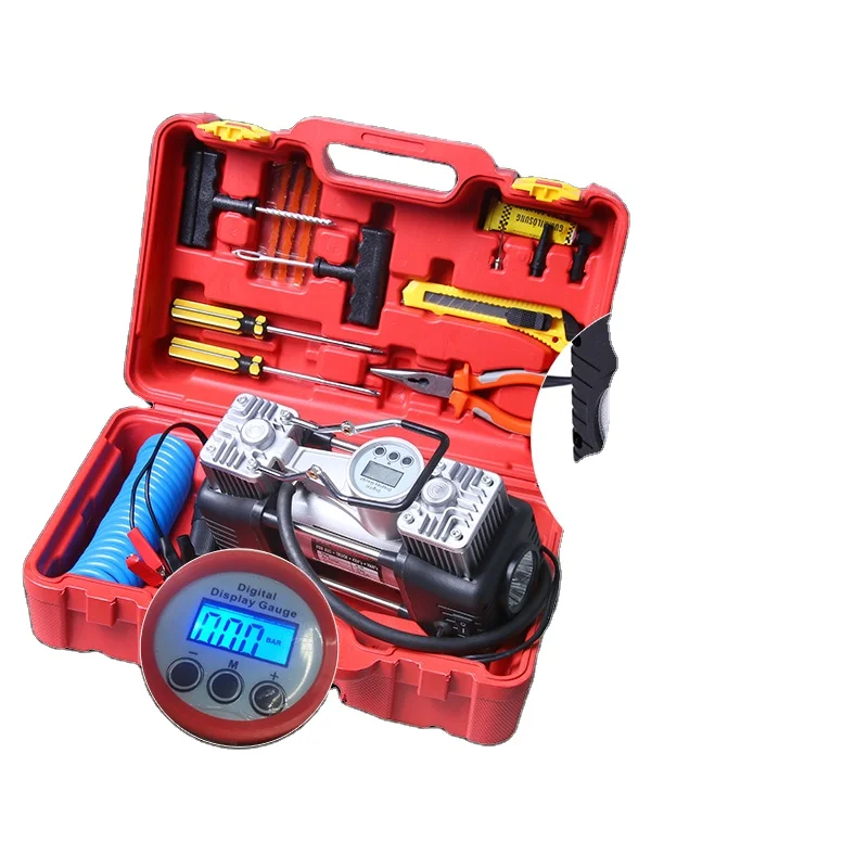 Насос для шин с ЖК-дисплеем, воздушный компрессор, цифровой автомобильный насос, аксессуары для автомобиля