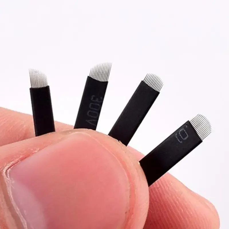 Disposable micro blade nano blade 0.18mm black sharp 12/14/16 needle permanent makeup tattoo micro blade needle 18U