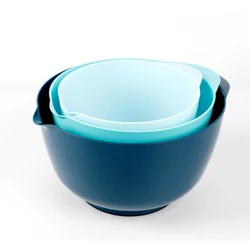 3pcs Large Plastic Mixing Bowl Set with Lids